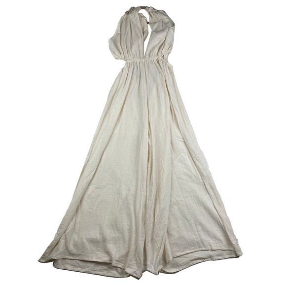 Cuca Strappy Cutouts Adjustable Canvas Jumpsuit with Secret Pants S/M - Picture 2 of 9